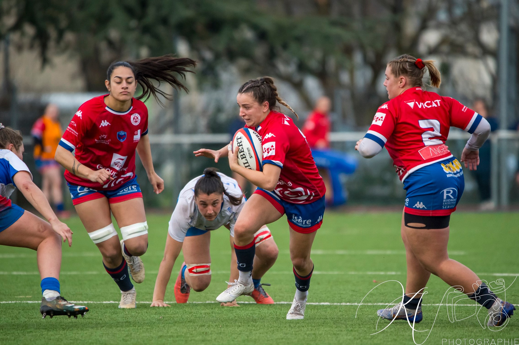 Alexandra CHAMBON - Taïna MAKA -  FC Grenoble Rugby - Blagnac - Rugby - 2024 Élite 1 Féminine - FC Grenoble Amazones (18)  vs (13) Blagnac (#E1G24FCGBLA02) Photo by: Karine Valentin | Siuxy Sports 2024-02-18