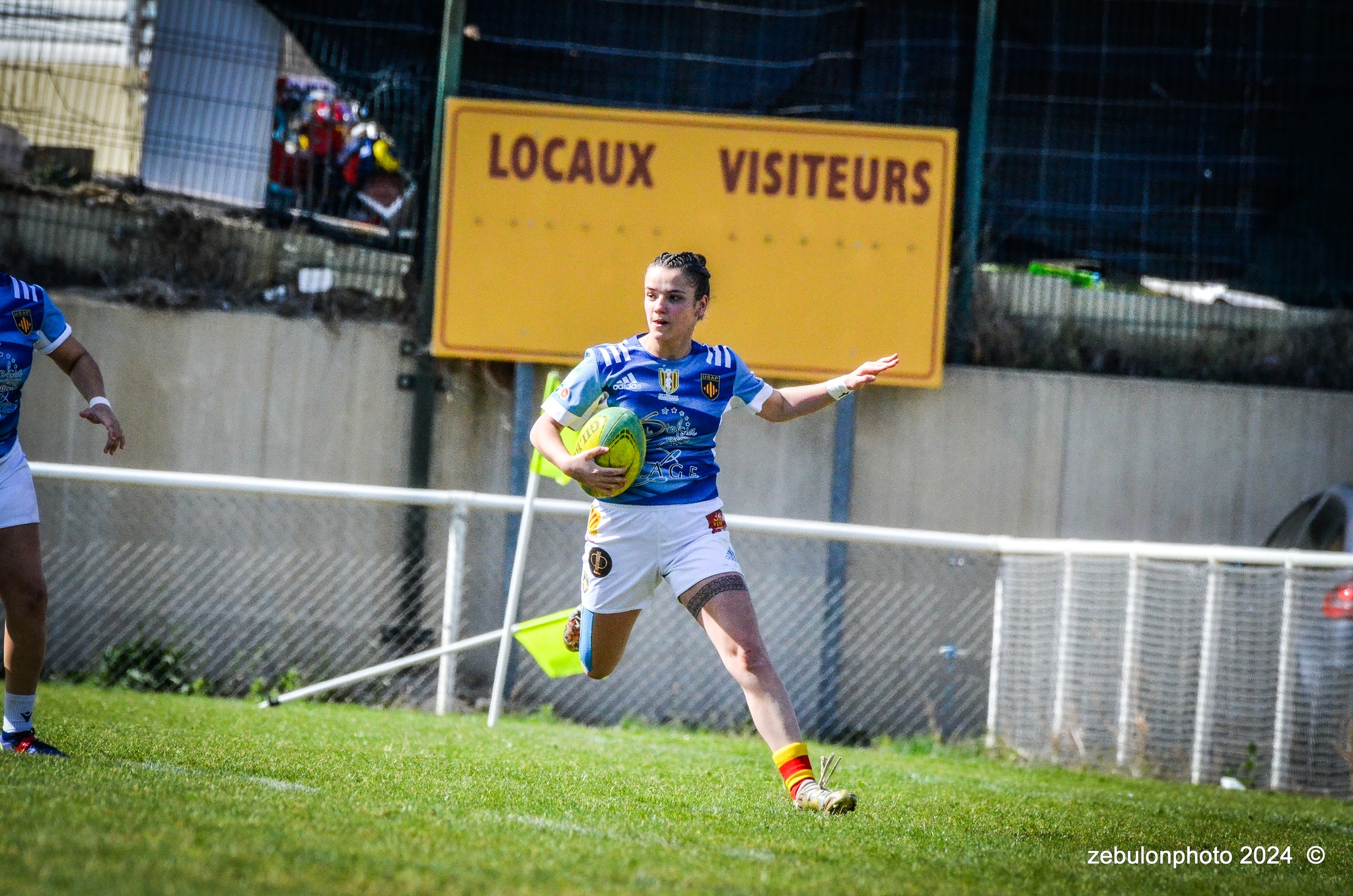  US Arlequins Perpignanais - RO Castelnaudary - Rugby - FFR 2024 - Fed 2 Fém - USAP XV (55) vs (7) RO Castelnaudary     (#FFR24F2FPERCAS03) Photo by: Photo Zebulon | Siuxy Sports 2024-03-30