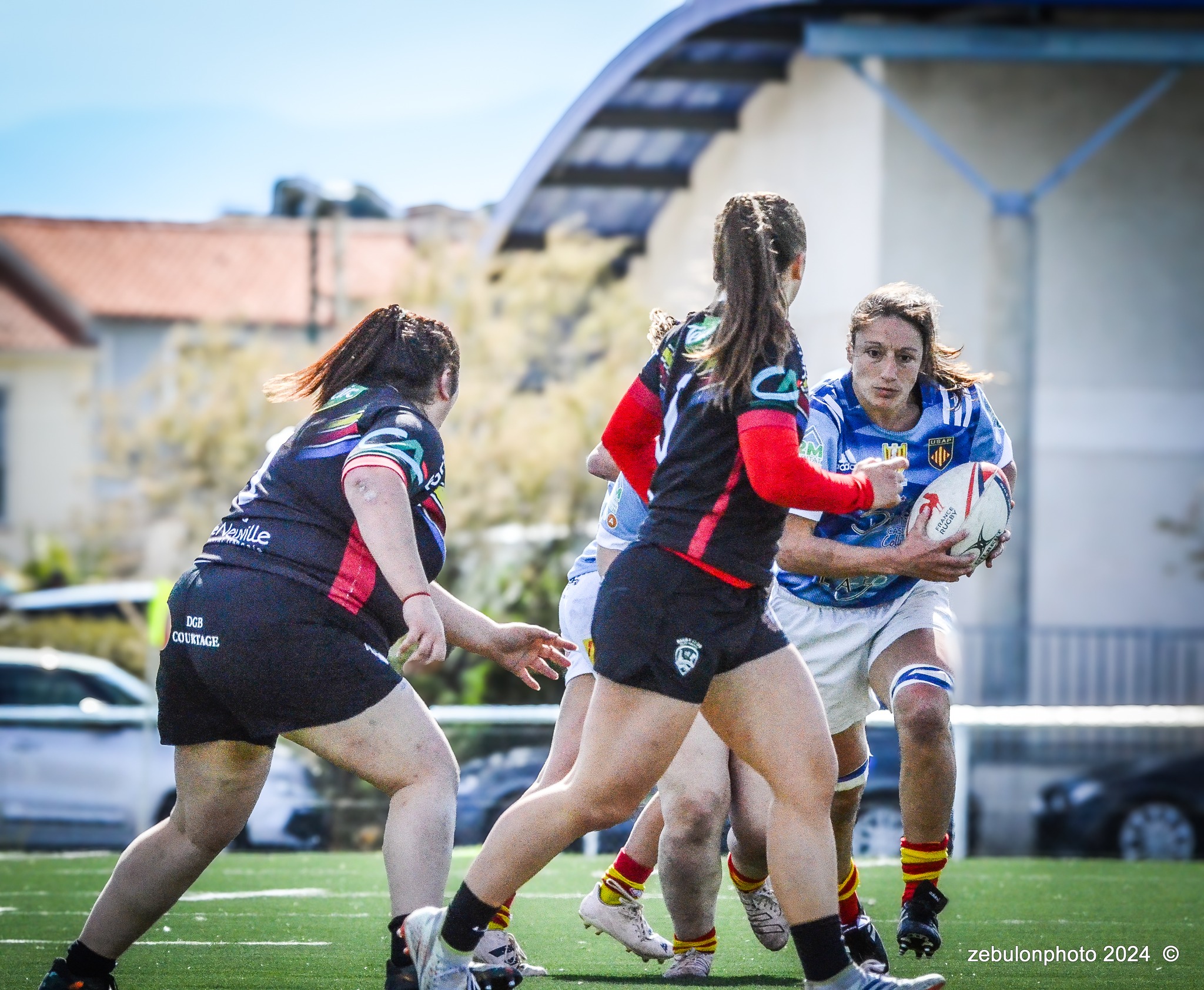  US Arlequins Perpignanais - RC Toulonnais - Rugby - FFR 2024 - Fed 2 Fém - USAP XV (5) vs (10) Toulon    (#FFR24F2FPERTOU03) Photo by: Photo Zebulon | Siuxy Sports 2024-03-31