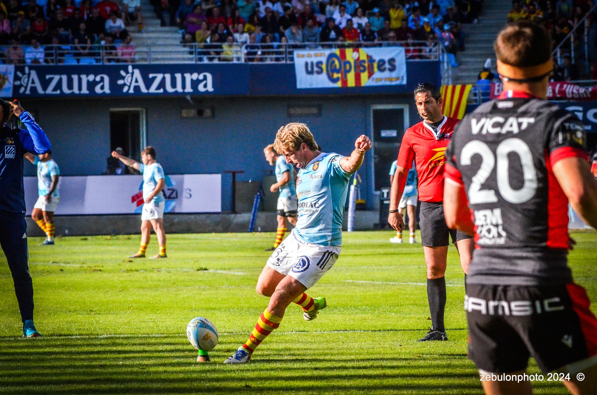  US Arlequins Perpignanais - Lyon Olympique Universitaire - Rugby - FFR 2024 - TOP14 - USAP (51) VS (20) LOU (#FFR24T14USALOU04) Photo by: Photo Zebulon | Siuxy Sports 2024-04-20