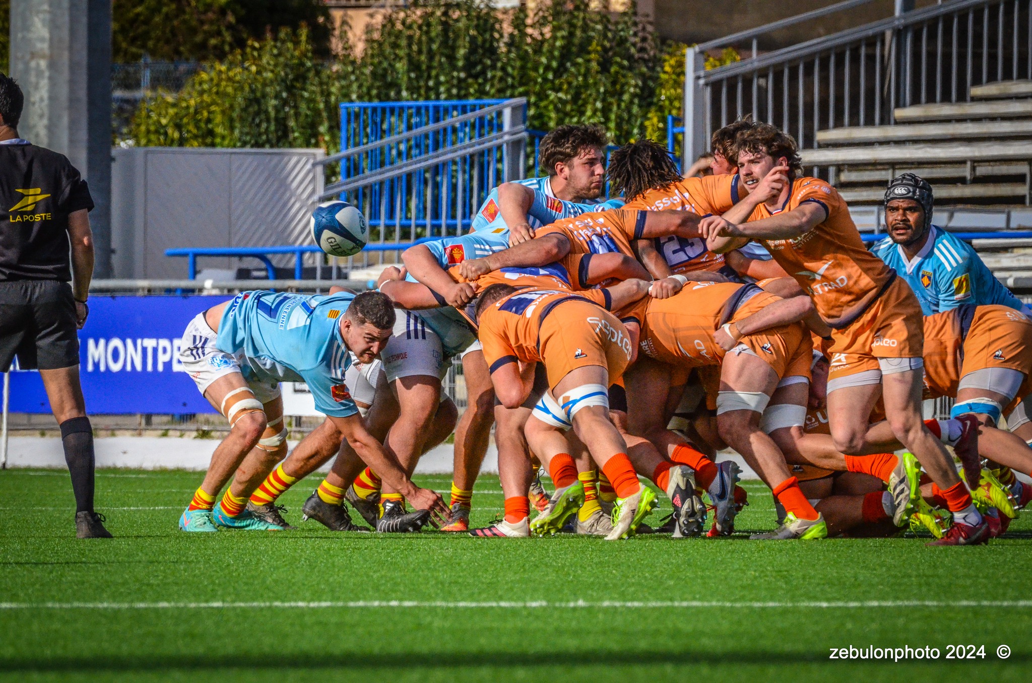  Montpellier Hérault Rugby - US Arlequins Perpignanais - Rugby - 2024 Espoirs - Montpellier (18) vs (7) Perpignan (#ESP24MHRUSAP03) Photo by: Photo Zebulon | Siuxy Sports 2024-03-16