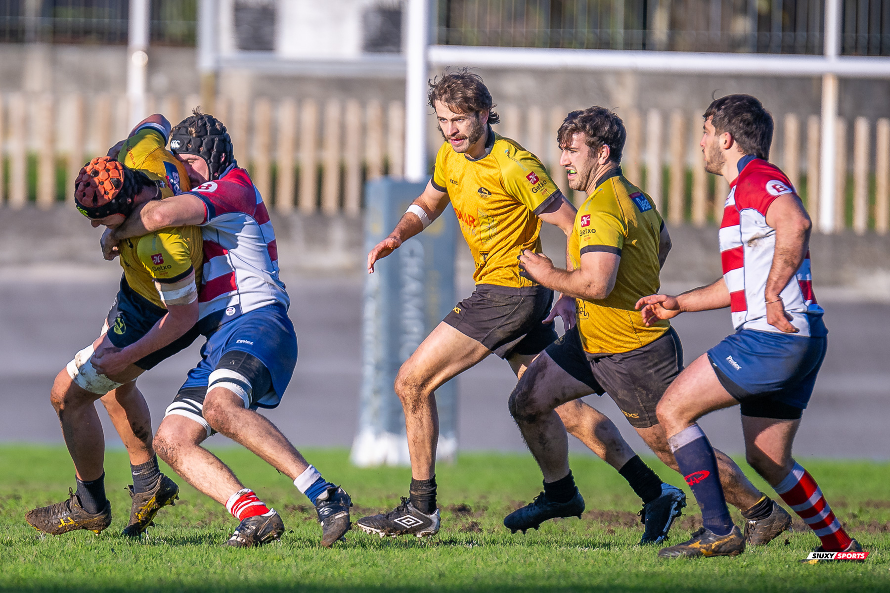 Noah COOPER - Gonzalo PEREZ AGRASAR -  Getxo Artea Rugby Taldea - Universitario Bilbao Rugby - Rugby - FER 2023 - DHB - Getxo Artea RT (19) vs (13) Universitario Bilbao Rugby (#FER23DHBGETUBR12) Photo by: Fredy Monfoto | Siuxy Sports 2023-12-16